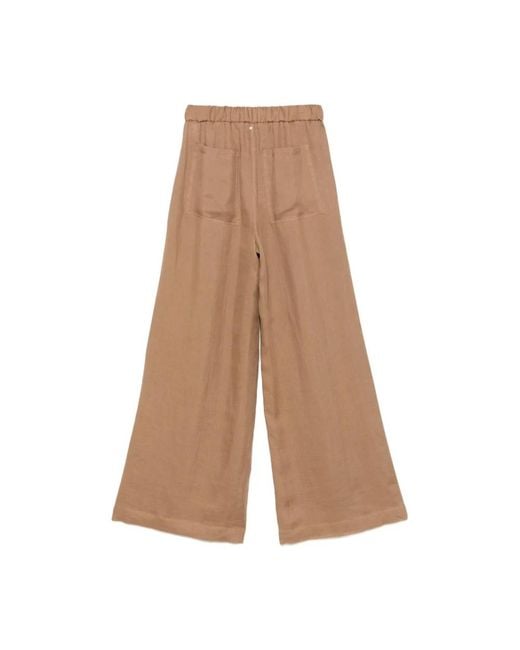 Lorena Antoniazzi Brown Kamelbraune Faltenhose