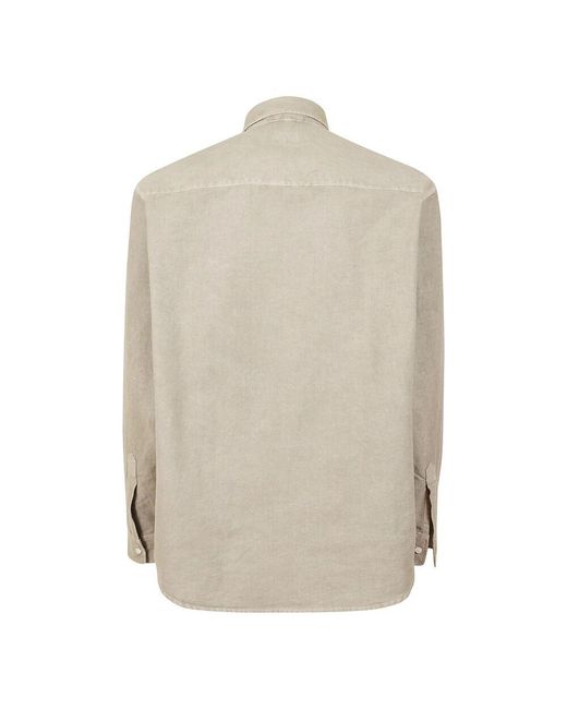 Aspesi Sand washed baumwollhemd in Natural für Herren