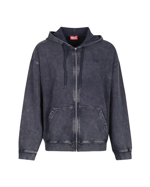 DIESEL S-Boxt Hood Zip Sweatshirt in het Blue voor heren