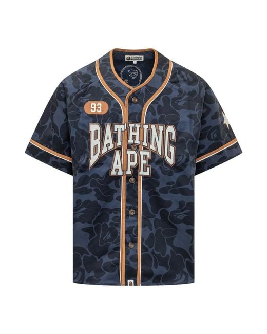 A Bathing Ape Blue Short Sleeve Shirts for men