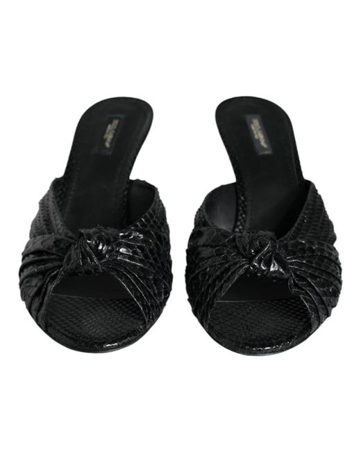 Dolce & Gabbana Black Heeled Mules