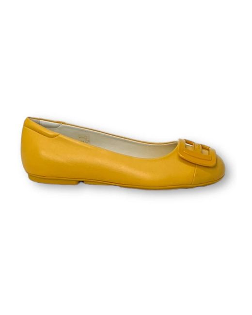 Hogan Yellow Ballerina Shoes