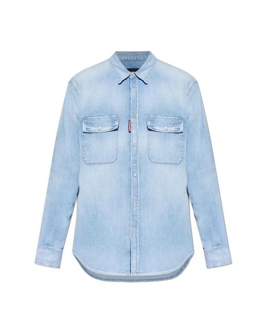 DSquared² Blue Denim Shirts for men