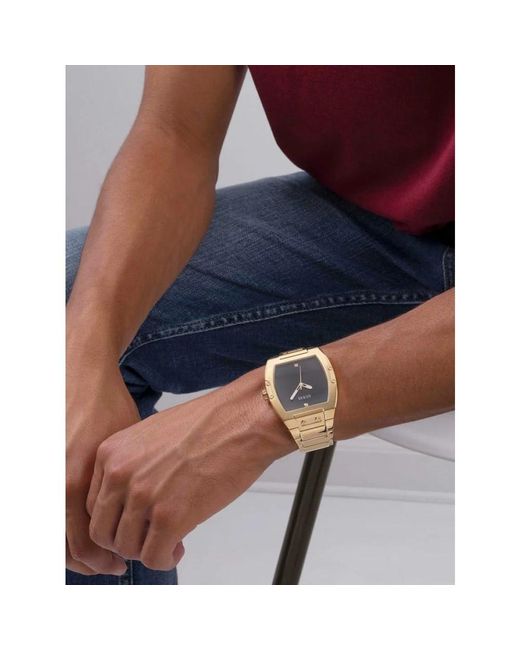 Guess Minimalistischer stil edelstahl armbanduhr in Metallic für Herren