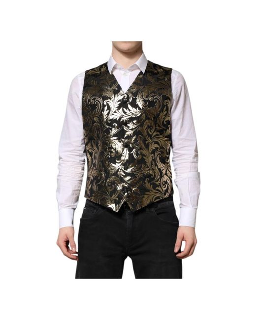 Dolce & Gabbana Black Waistcoats for men