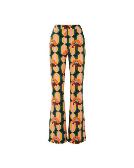 LaDoubleJ Orange Exklusive arcturus print bootcut hose