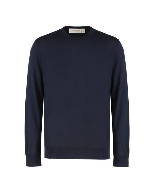 Golden Goose Deluxe Brand Blue Round-Neck Knitwear for men