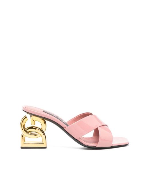 Dolce & Gabbana Pink Heeled Mules