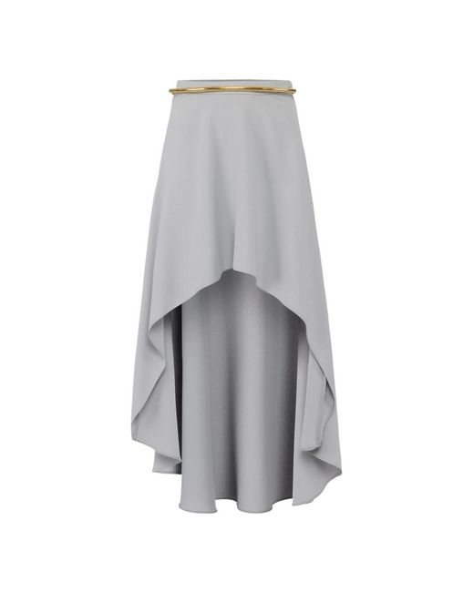 Falda midi asimétrica de crepé - 40 Elisabetta Franchi de color Gray