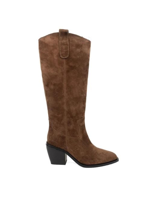 Linda Baumann Brown Cowboy & Biker Boots