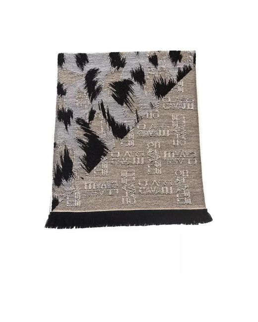 Animalier fantasy logo sciarpa in lana di Roberto Cavalli in Brown da Uomo