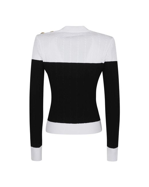 Balmain Black Round-Neck Knitwear