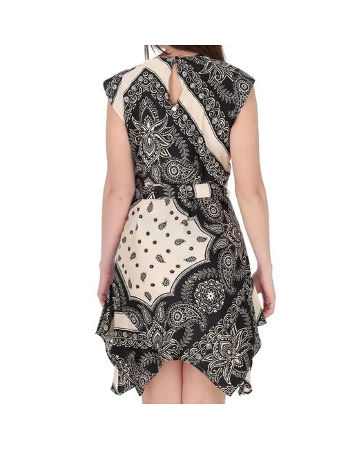 Liu Jo Black Ärmelloses kleid mit bandana-print
