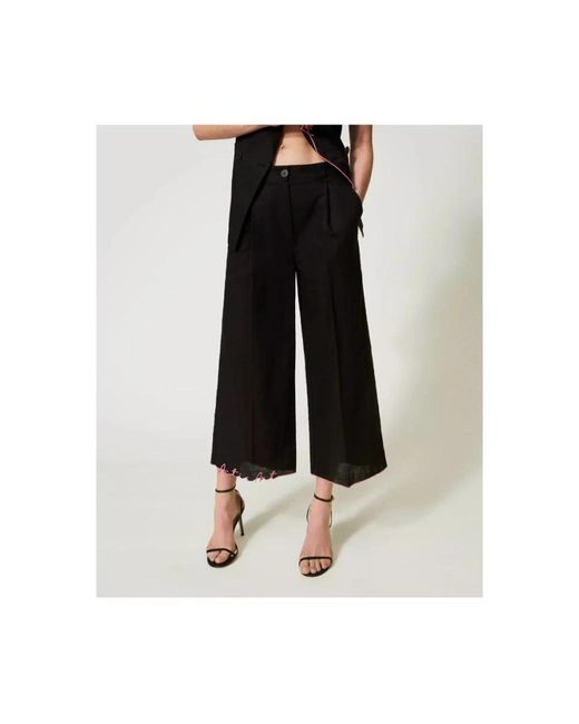 Trousers > cropped trousers Twin Set en coloris Black