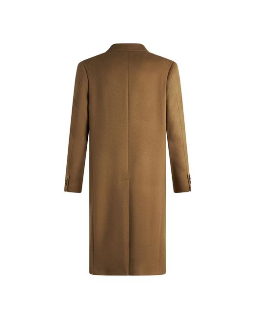 Etro Brown Double-Breasted Coats for men