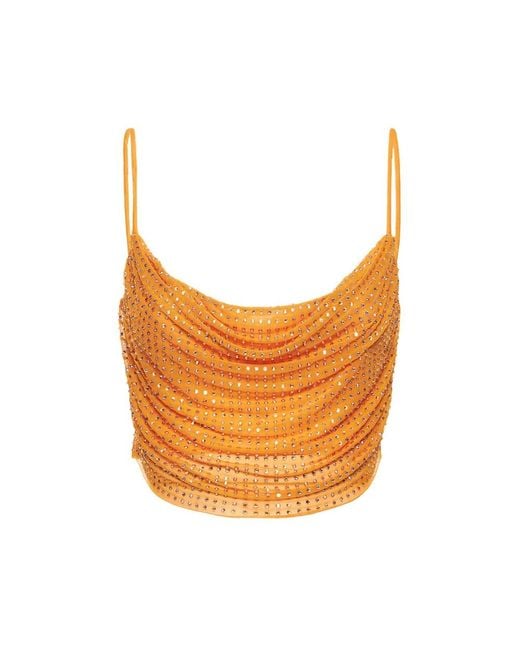 Self-Portrait Orange Sleeveless Tops