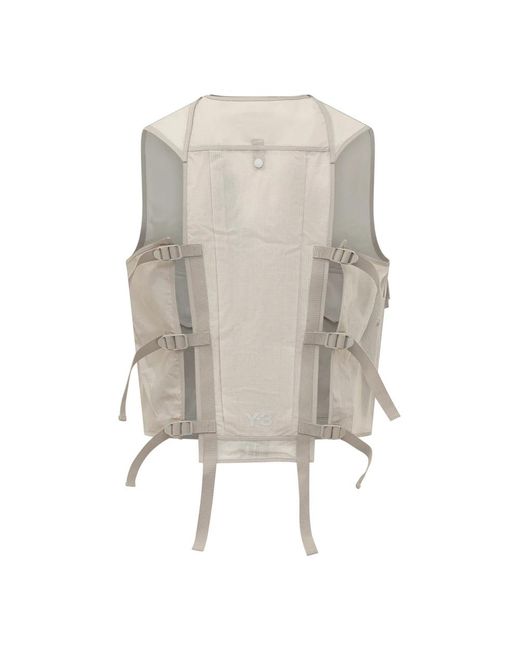 Y-3 Jassen ,Nylon Tactical Utility Vest in het White voor heren