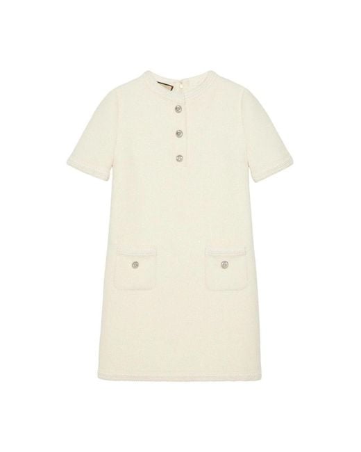 Gucci Natural Knitted Dresses
