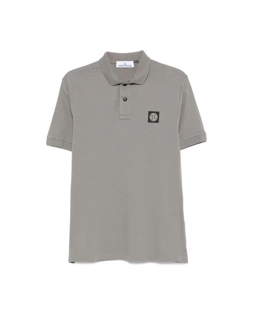 Stone Island Graue Logo Patch T-Shirts Und Polos in Gray für Herren