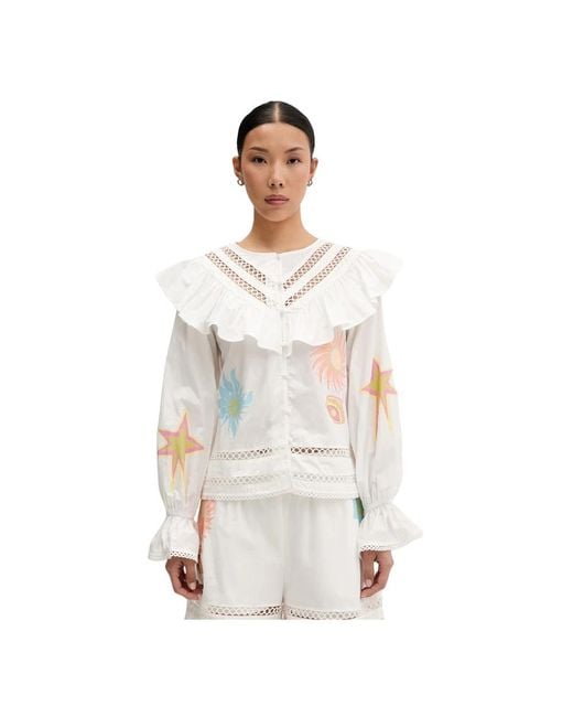 Never Fully Dressed Katoenen Overhemd Met Knoopsluiting in het White