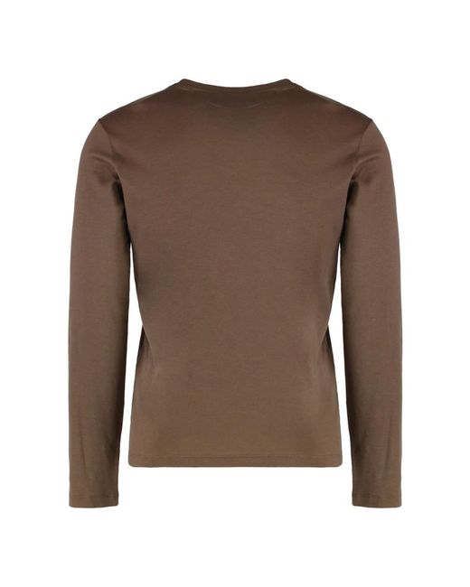 Moorer Brown Long Sleeve Tops for men