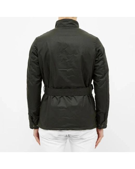 Barbour Black International New Sl Wax Jacket Sage M for men