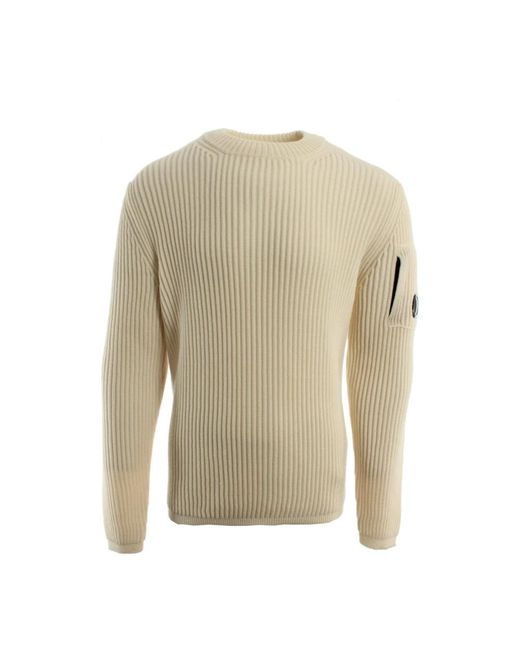 C P Company Natural Round-Neck Knitwear for men