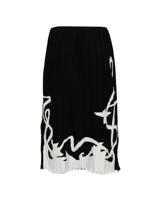 Lanvin Geplooide Lange Rok in het Black
