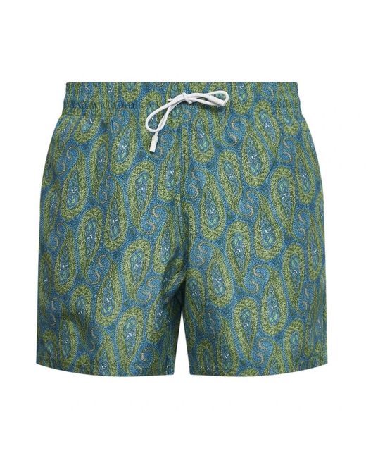 Etro Badmode ,Groen ,Polyester Roma Zwemshorts in het Green voor heren