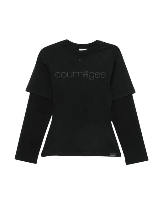 Courreges Black Long Sleeve T-Shirts