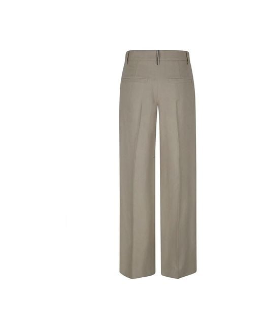 Brunello Cucinelli Gray Wide Trousers