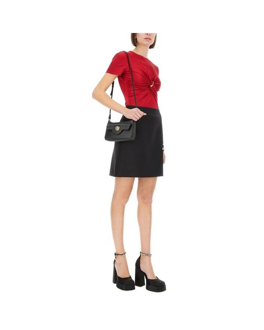 Versace Tops ,Rood ,Embellished Twist Front Top in het Red