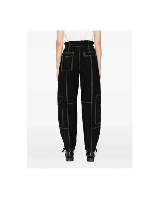Ganni Black Straight Trousers
