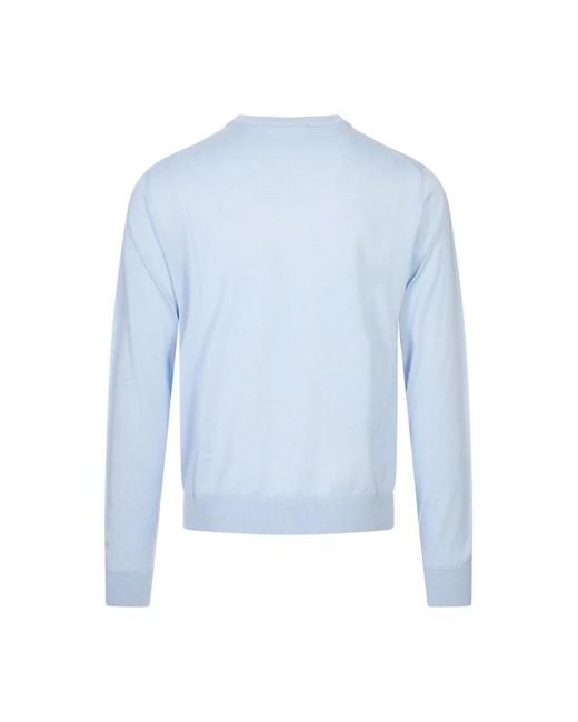 Canali Blue Round-Neck Knitwear for men