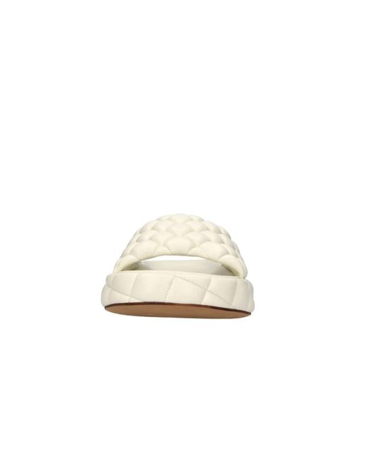 Bottega Veneta White Sliders