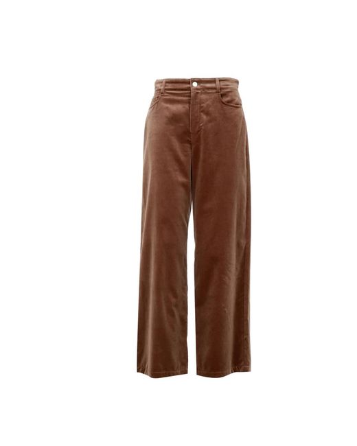 Max Mara Broeken ,Bruin ,Katoen Flared Velvet Broeken in het Brown