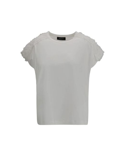 Fabiana Filippi Gray Tüllapplikation Crew-Neck T-Shirt