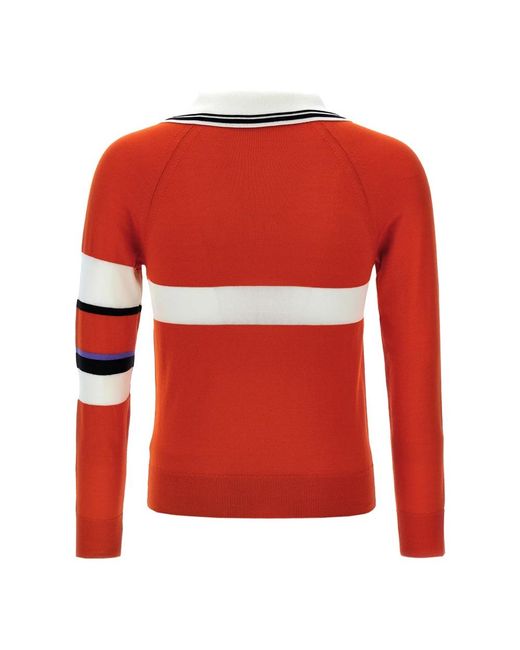 Wales Bonner Red V-Neck Knitwear for men