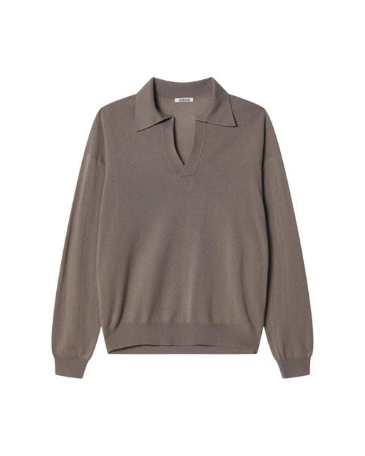 Auralee Gray Cashmere Knitwear for men