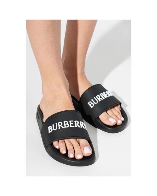 Burberry Black Rubber Slides