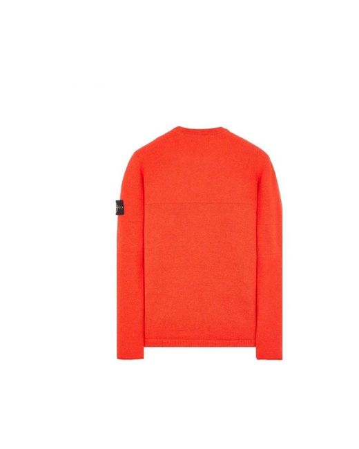 Stone Island Red Round-Neck Knitwear for men
