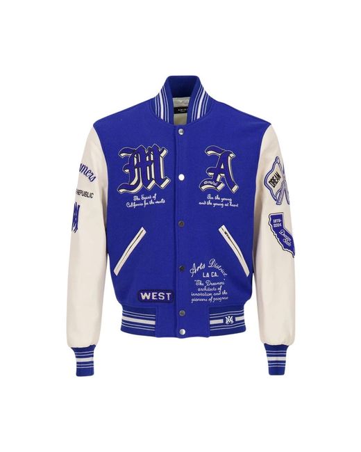 Amiri Blue Bomber Jackets for men
