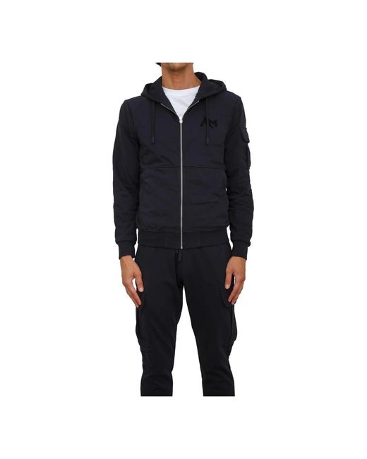 Antony Morato Hoodies & Sweatvesten ,Blauw ,Katoen Maglia Felpa in het Black voor heren