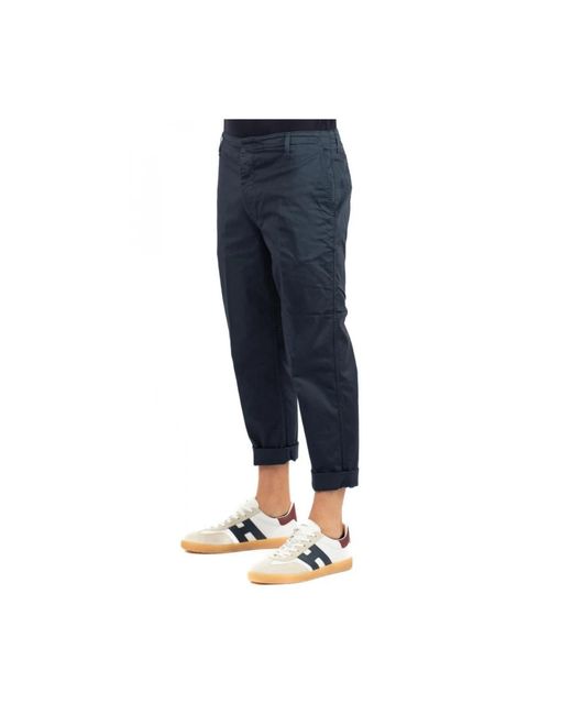 Dondup Blue Cropped Trousers for men