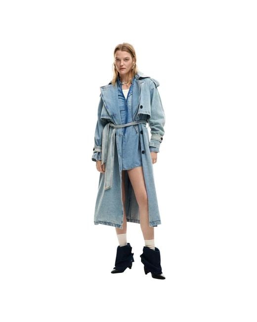 Desigual Blue Trench Coats