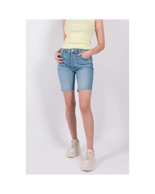 Mother Blue Denim Shorts