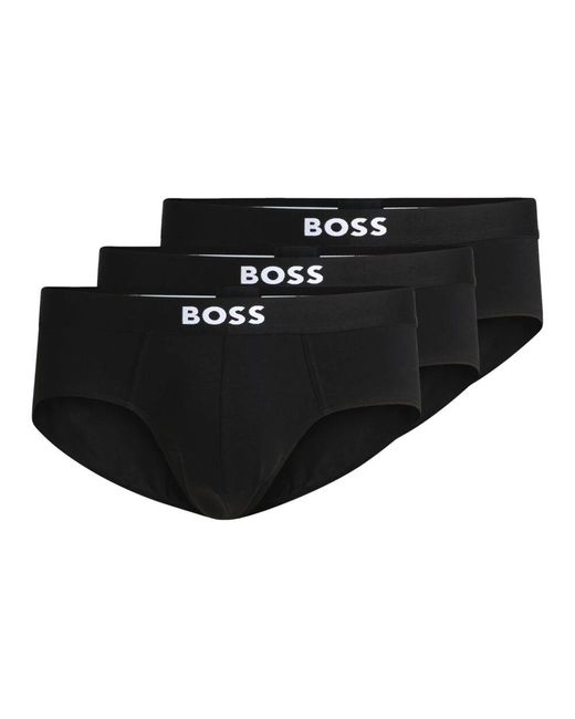 Boss 3Er-Pack Stretch-Baumwoll-Hipbr-Slips in Black für Herren