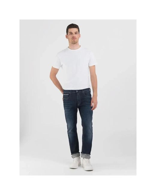 Replay Blue Straight Fit Jeans for men