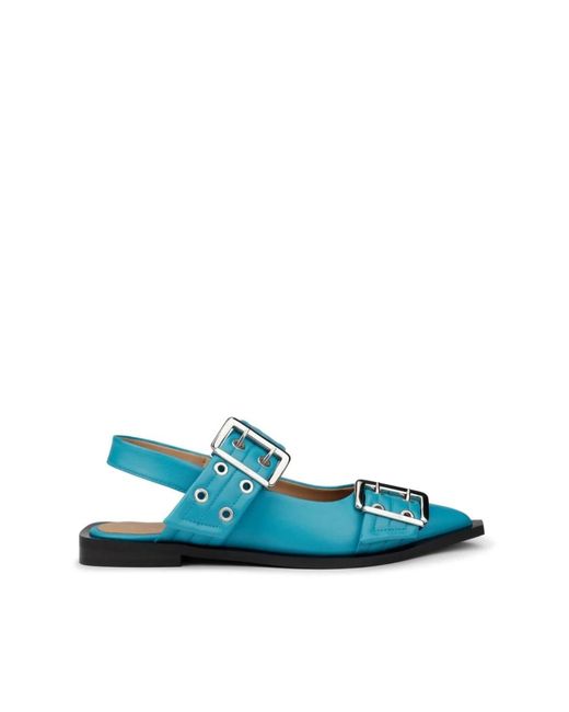 Flat sandals Ganni de color Blue