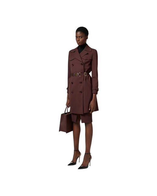 Elisabetta Franchi Trench Coats in het Purple